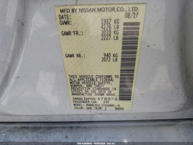 1N4AL3AP4HC478978 Nissan 2017