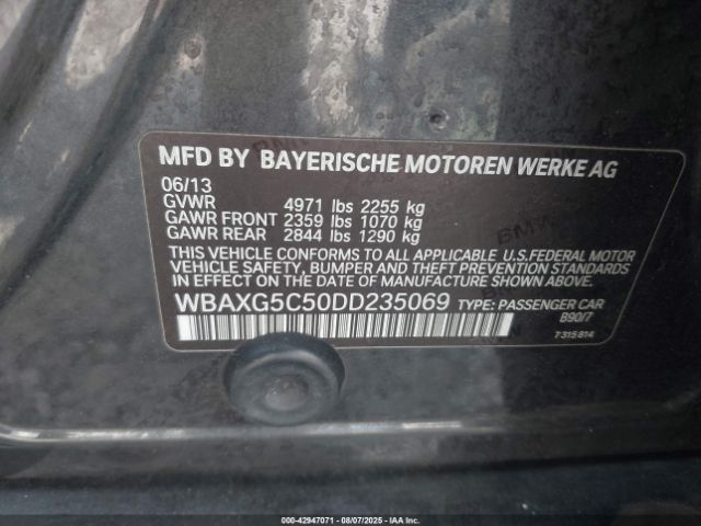 2013 BMW 528I WBAXG5C50DD235069 Photo 8