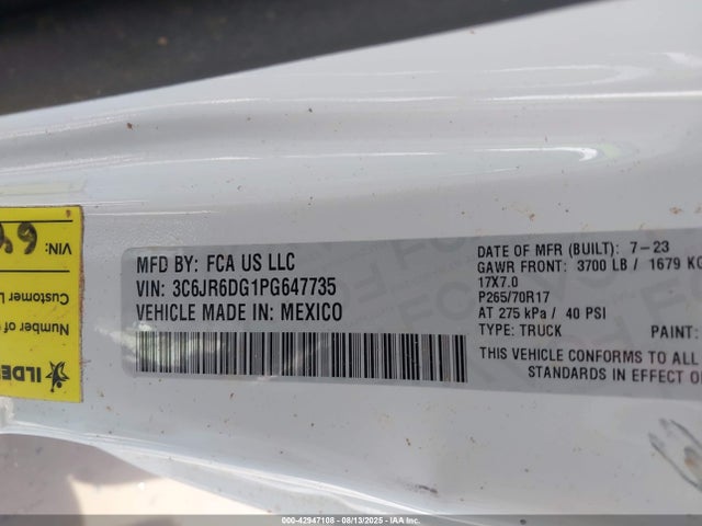 RAM 1500 2023 3C6JR6DG1PG647735 Image 9
