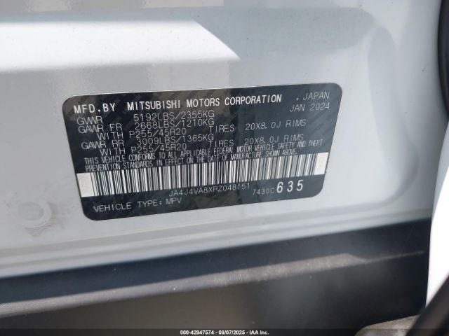 2024 MITSUBISHI OUTLANDER JA4J4VA8XRZ048151 Photo 8