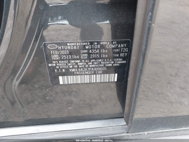 KMHL64JA7PA309605 Hyundai gdi theta iii