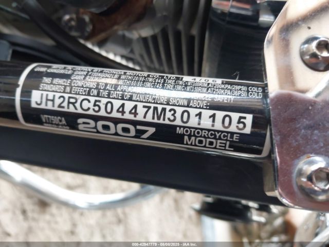 2007 HONDA VT750 JH2RC50447M301105 Photo 9