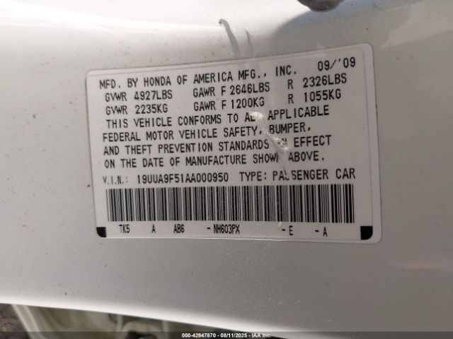 2010 ACURA TL 19UUA9F51AA000950 Photo 8
