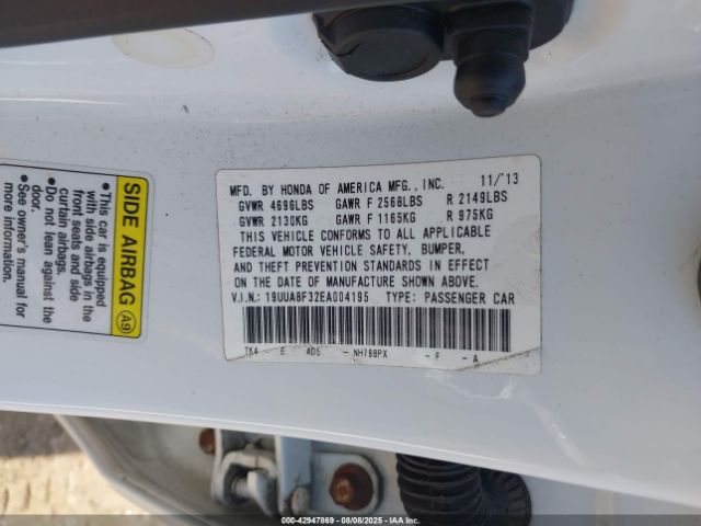 2014 ACURA TL 19UUA8F32EA004195 Photo 8