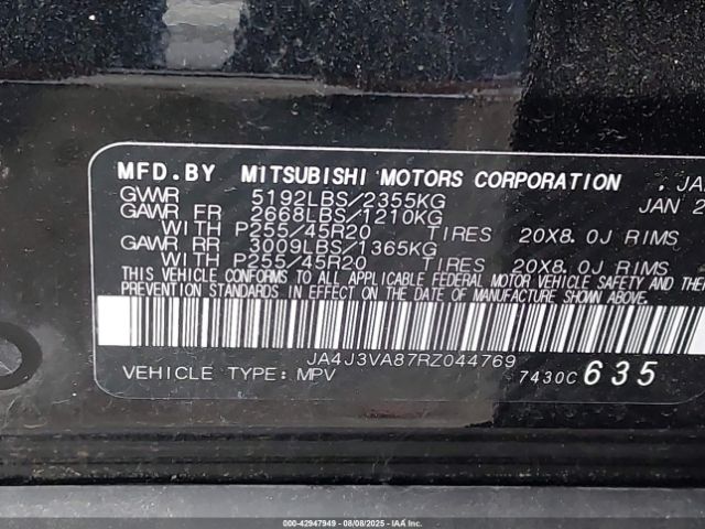 2024 MITSUBISHI OUTLANDER JA4J3VA87RZ044769 Photo 8