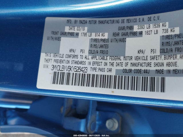 3MYDLBYV6KY526423 Toyota p5v