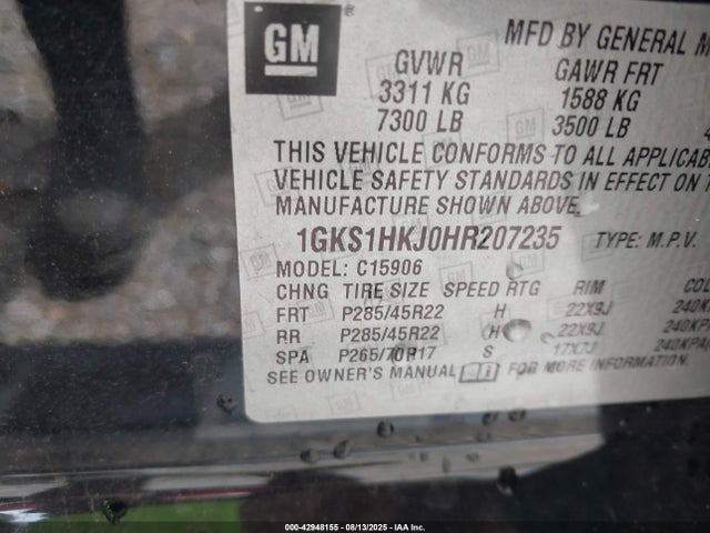 1GKS1HKJ0HR207235 GMC l86 - sidi: spark ignited direct injection, vvt: variable valve timing, afm, e85max, alum
