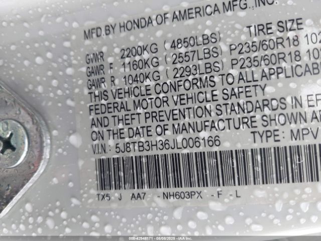 2018 ACURA RDX 5J8TB3H36JL006166 Photo 8