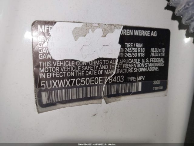 2014 BMW X3 5UXWX7C50E0E78403 Photo 8