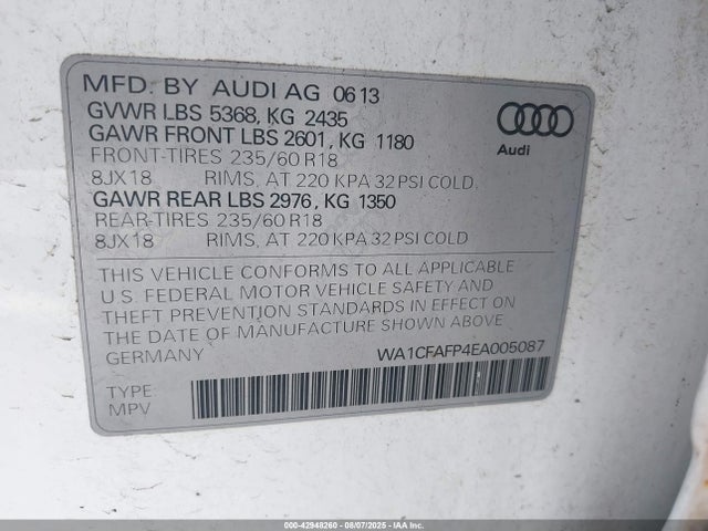 2014 AUDI Q5 WA1CFAFP4EA005087 Photo 8