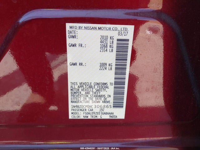 Nissan 2017 2017 1N4BZ0CP0HC306865 Image 9