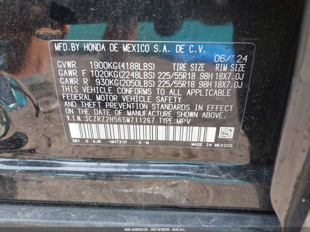 3CZRZ2H56SM711267 Honda k20z5