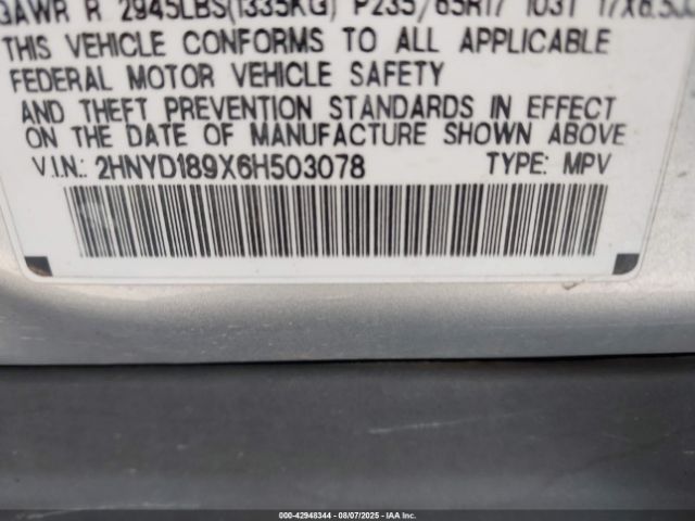 2006 ACURA MDX 2HNYD189X6H503078 Photo 8