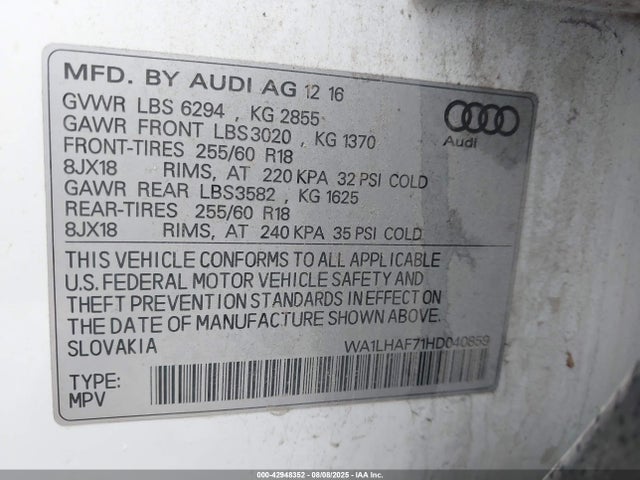 2017 AUDI Q7 WA1LHAF71HD040859 Photo 8