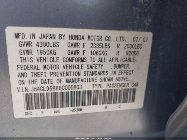2008 ACURA TSX JH4CL96888C005803 Photo 8