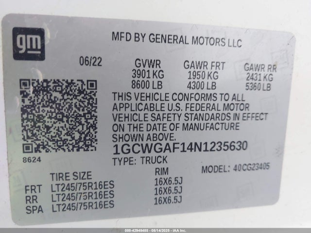 1GCWGAF14N1235630 Chevrolet lwn - direct injection, xlde