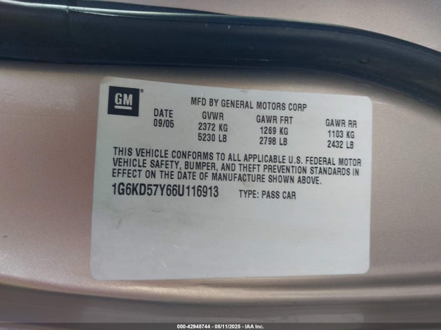 2006 CADILLAC DTS 1G6KD57Y66U116913 Photo 8