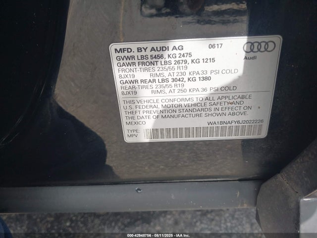 2018 AUDI Q5 WA1BNAFY6J2022226 Photo 8