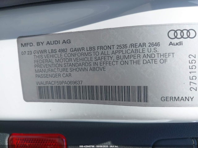 2023 AUDI A5 SPORTBACK WAUFACF59PA069637 Photo 8