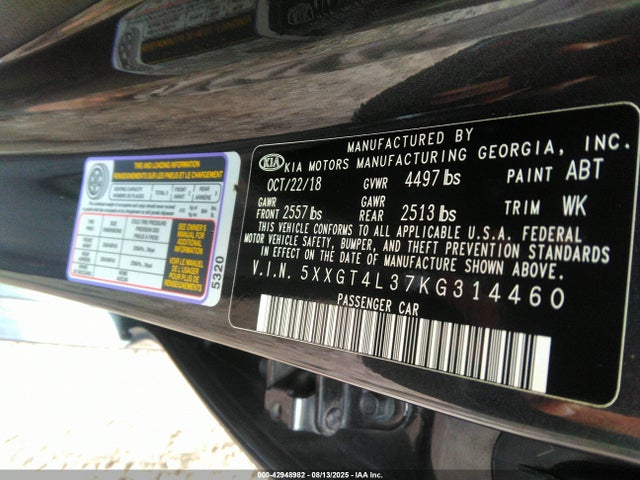 5XXGT4L37KG314460 KIA gdi