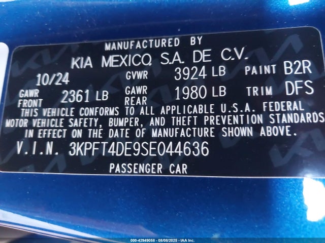 KIA 2025 2025 3KPFT4DE9SE044636 Image 9