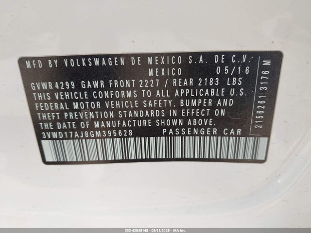 3VWD17AJ8GM395628 Volkswagen 1.8t