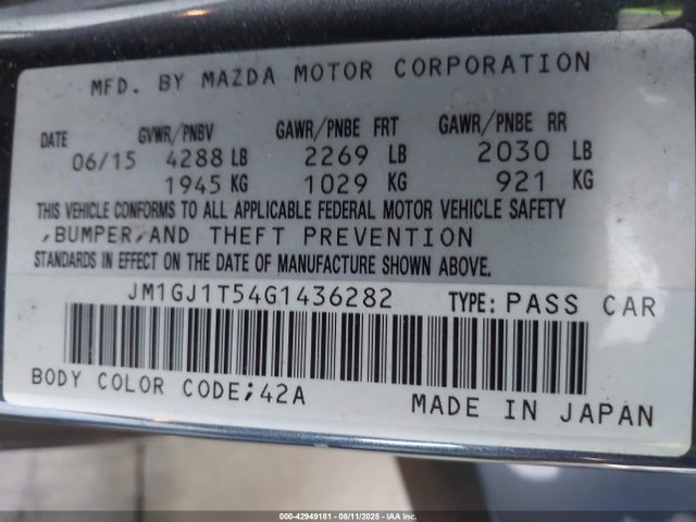 Mazda py 2016 JM1GJ1T54G1436282 Image 9