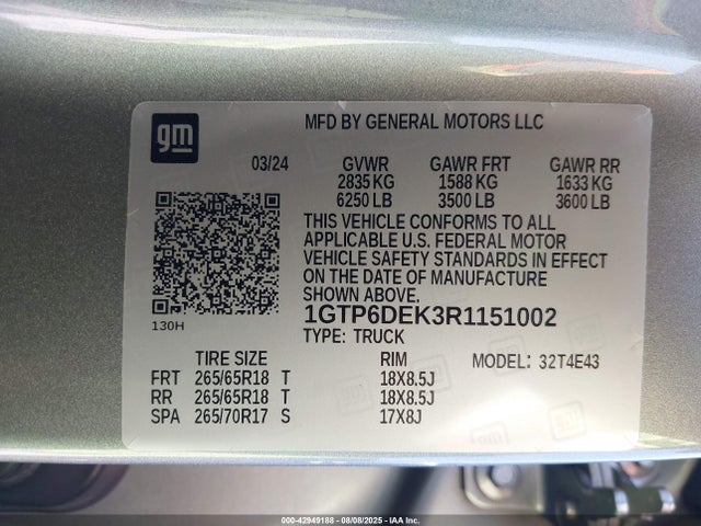 1GTP6DEK3R1151002 GMC l3b