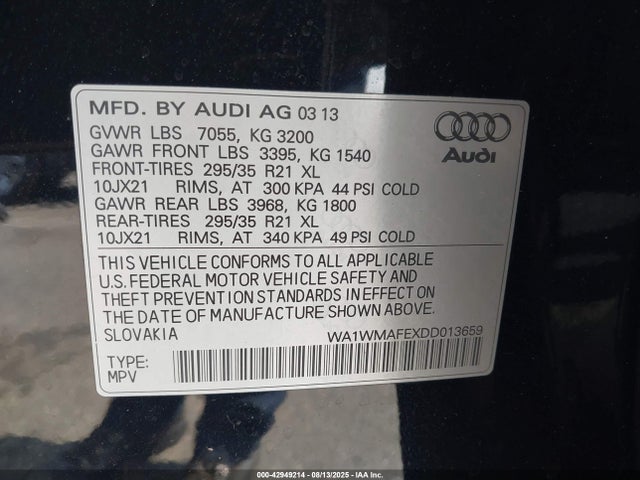 2013 AUDI Q7 WA1WMAFEXDD013659 Photo 8