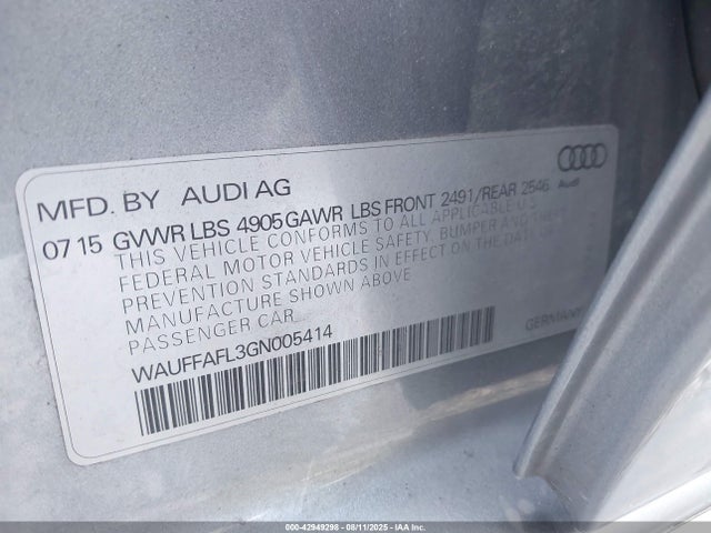 2016 AUDI A4 WAUFFAFL3GN005414 Photo 8