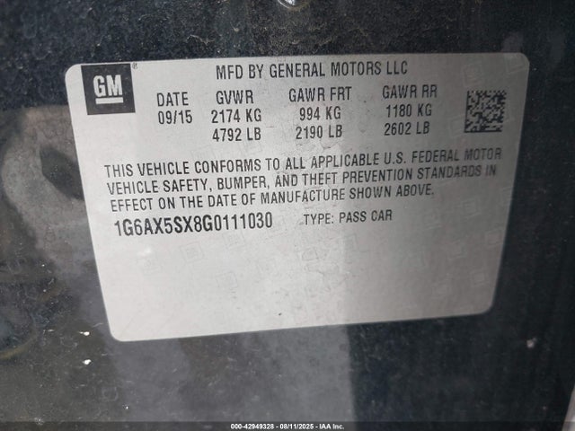 2016 CADILLAC CTS 1G6AX5SX8G0111030 Photo 8