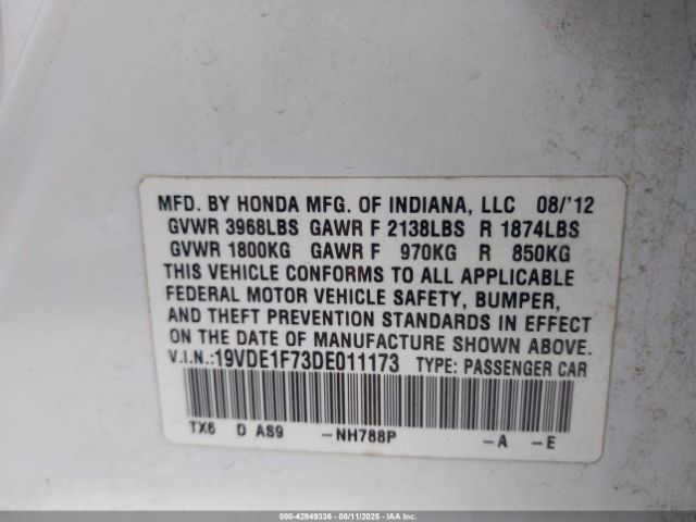 2013 ACURA ILX 19VDE1F73DE011173 Photo 8