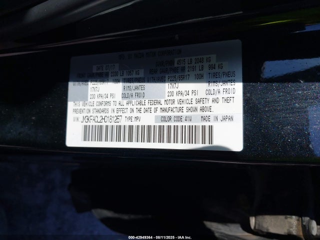 Mazda py 2017 JM3KFACL2H0181267 Image 9