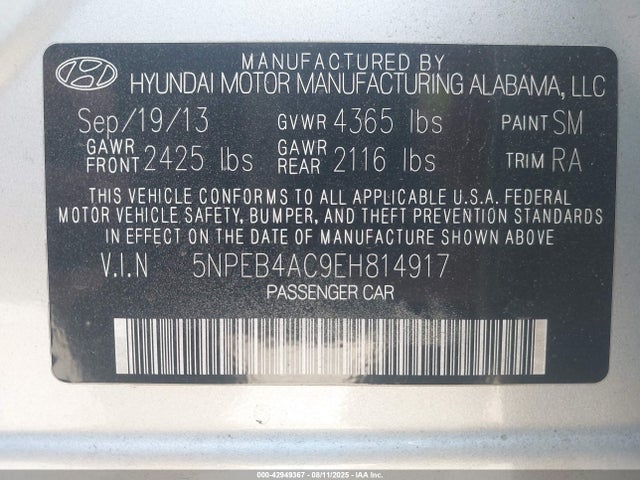 Hyundai gamma 2014 5NPEB4AC9EH814917 Image 9