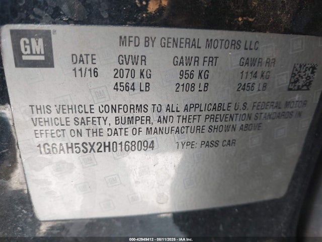 2017 CADILLAC ATS 1G6AH5SX2H0168094 Photo 8