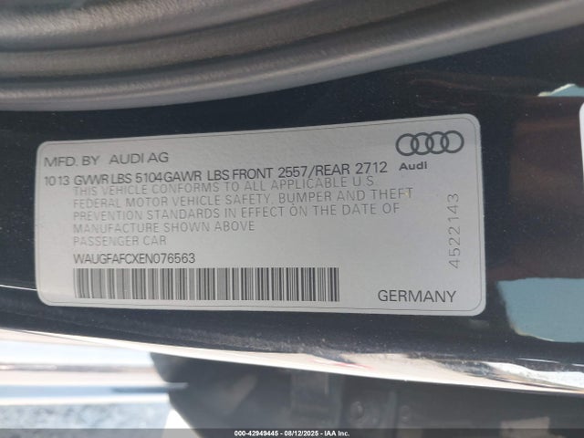 2014 AUDI A6 WAUGFAFCXEN076563 Photo 8