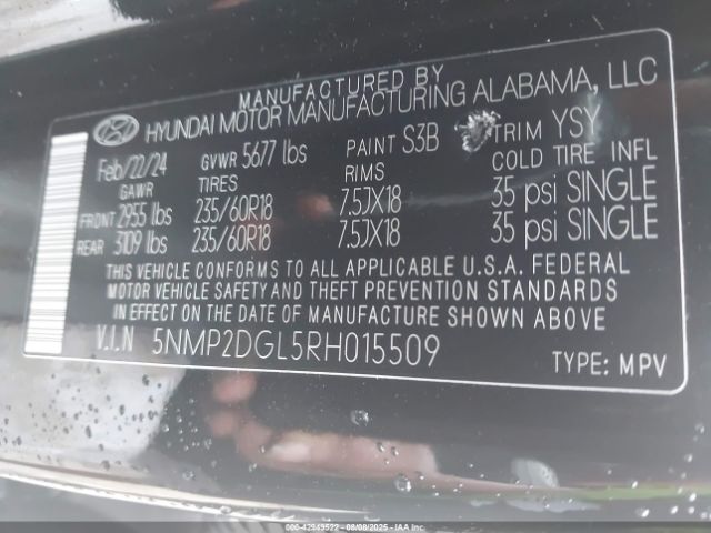 2024 HYUNDAI SANTA FE 5NMP2DGL5RH015509 Photo 8