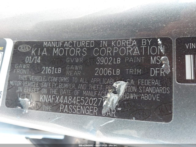 KIA 2014 2014 KNAFX4A84E5202719 Image 9