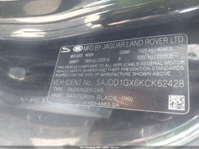 2019 JAGUAR F-TYPE SAJDD1GX6KCK62428 Photo 8