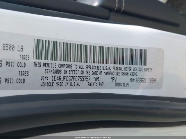 2015 JEEP GRAND CHEROKEE 1C4RJFCG7FC753757 Photo 8