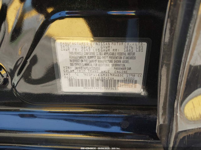 3N1AB7AP0JY225659 Nissan Sentra