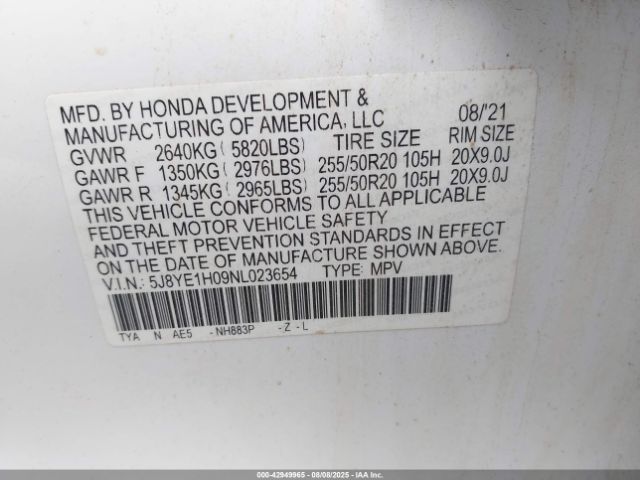 2022 ACURA MDX 5J8YE1H09NL023654 Photo 8