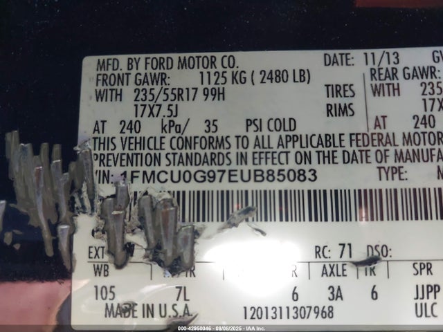 Ford Escape 2014 1FMCU0G97EUB85083 Image 9