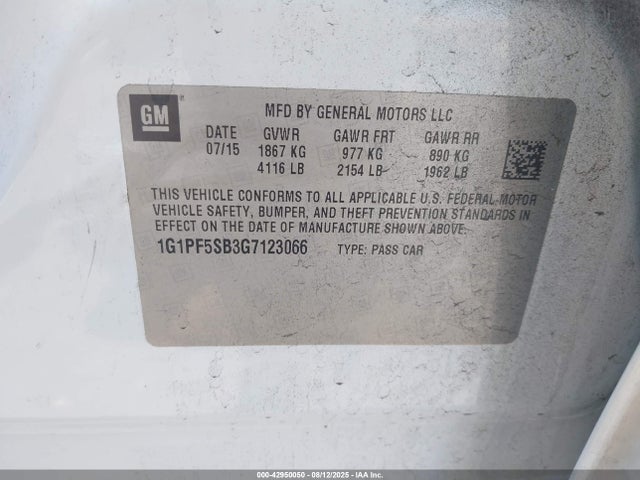 1G1PF5SB3G7123066 Chevrolet luv - vvt, alum, e85 max