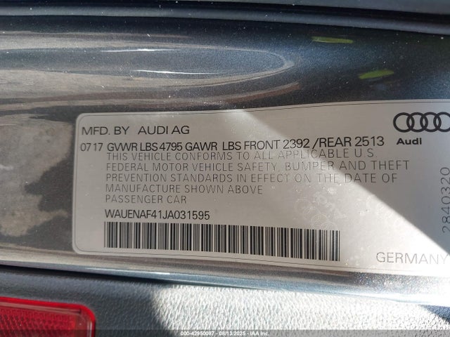 2018 AUDI A4 WAUENAF41JA031595 Photo 8