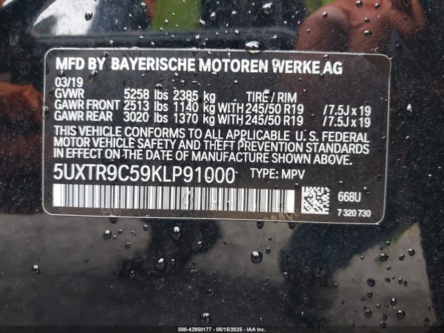 BMW 2019 2019 5UXTR9C59KLP91000 Image 9