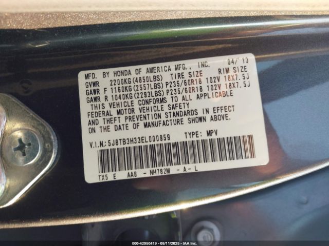 2014 ACURA RDX 5J8TB3H33EL000959 Photo 8