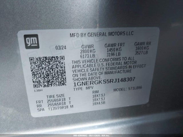 1GNERGKS5RJ148307 Chevrolet lk0