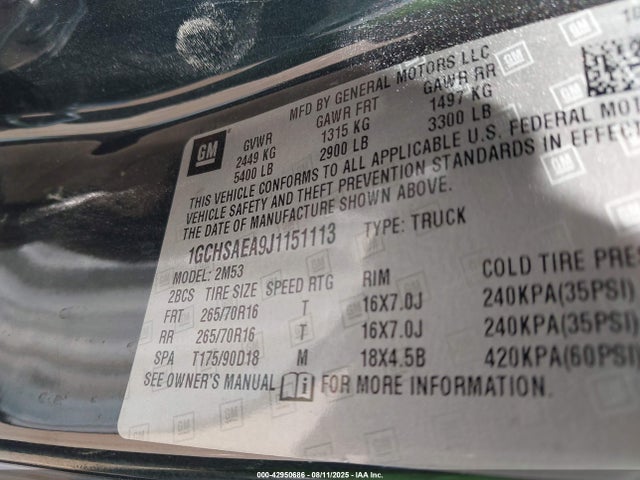 Chevrolet lcv - spark ignited direct injection, variable valve timing, dcvcp, e85 max, e0-e100, alum 2018 1GCHSAEA9J1151113 Image 9