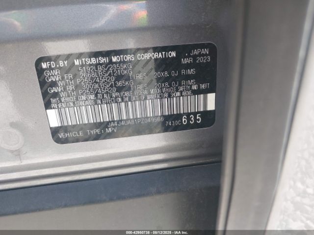 2023 MITSUBISHI OUTLANDER JA4J4UA81PZ049566 Photo 8
